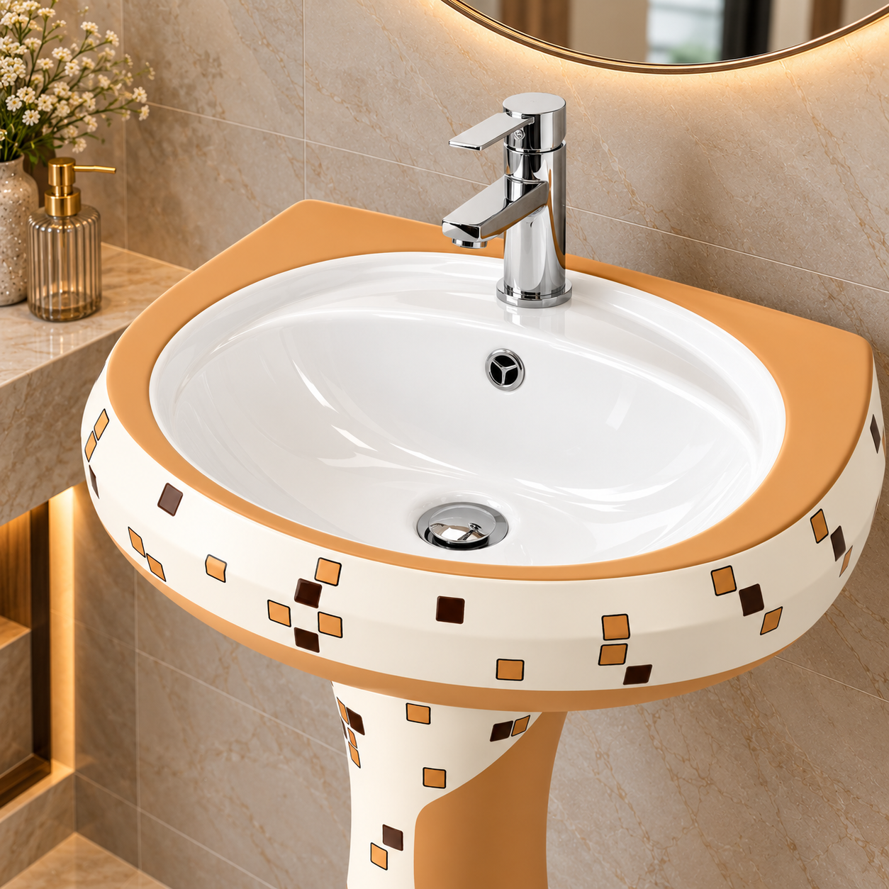 Sonet RP-1071, washbasin with pedestal (view 2)